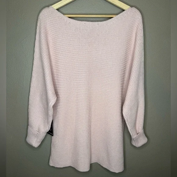 Boston Proper Women's Soft Pink Off the Shoulder Knit Sweater Size Large Preppy - Picture 11 of 16